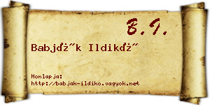 Babják Ildikó névjegykártya