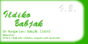 ildiko babjak business card