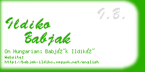 ildiko babjak business card